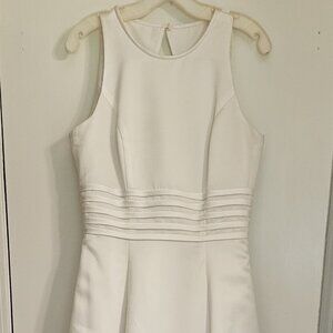 White Wedding Dress Michaelangelo Sleeveless Full Satin Size 12